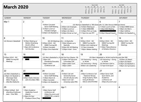 Woodward Calendar